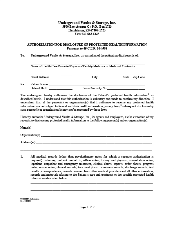 HIPAA-Disclosure Hutchinson