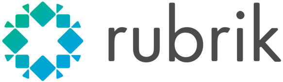 Rubrik data protection and cloud backup solutions logo.